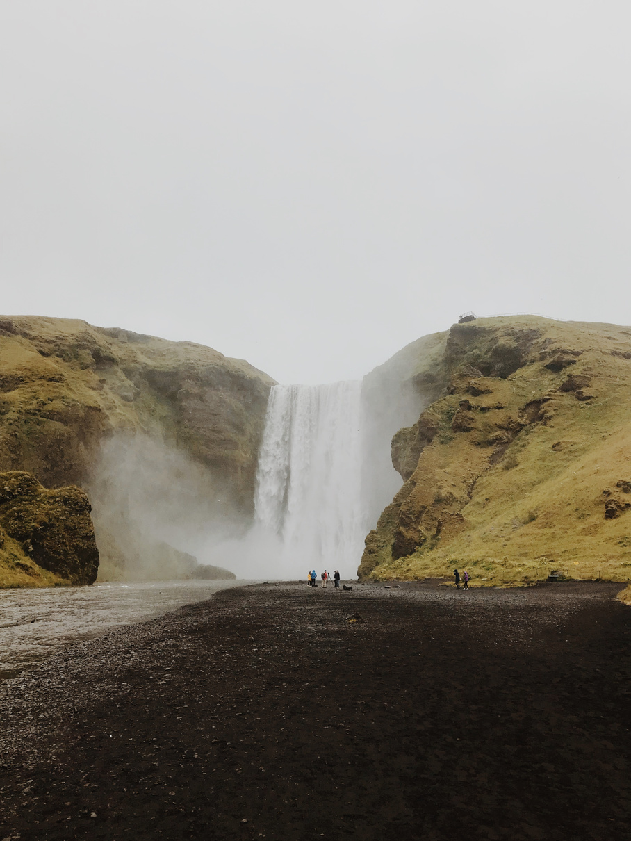 Photo of Waterfall Between Mountain